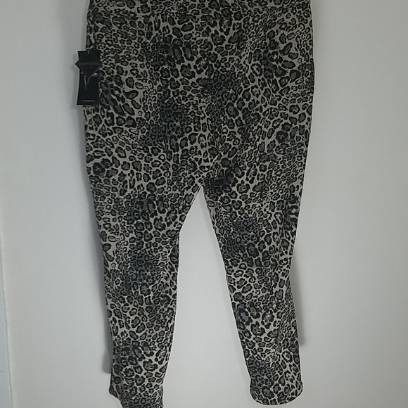 Slimsation Pants NWT 20W Reversible Leopard Print Black Tan Straight Leg Ctrl Tp - Picture 4 of 10
